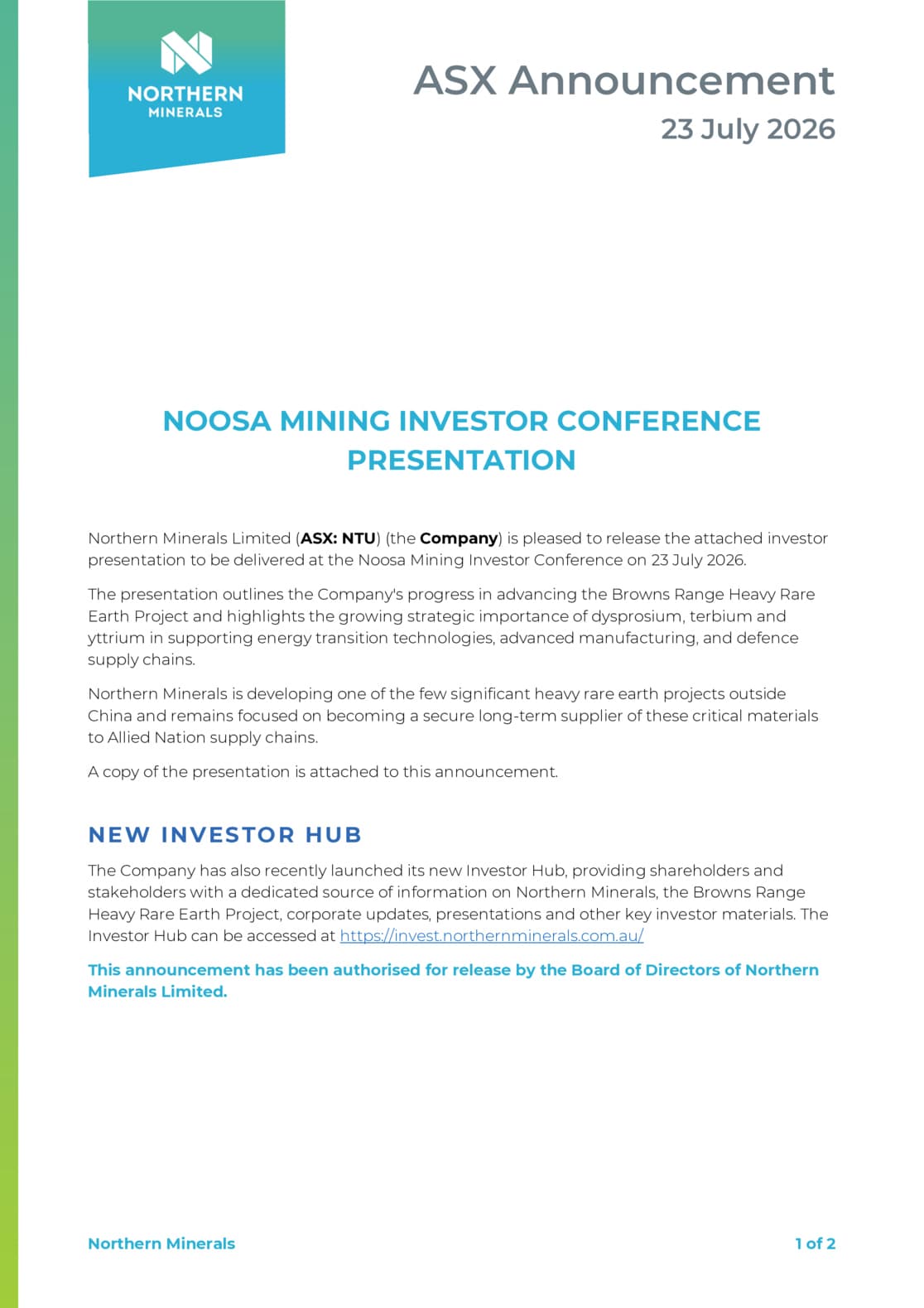 Noosa Mining Investor Conference Presentation